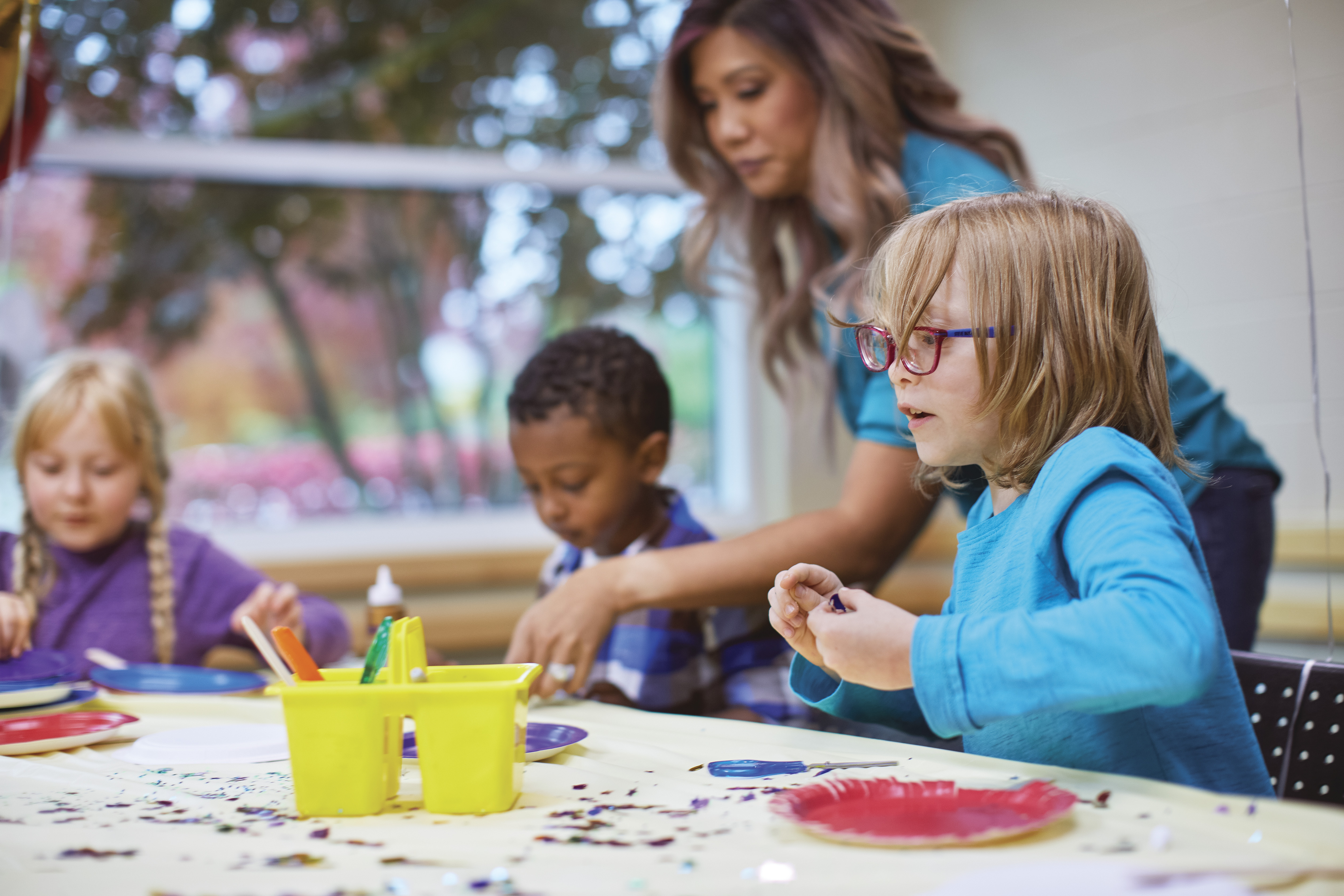 Youth participating in Art class at YMCA