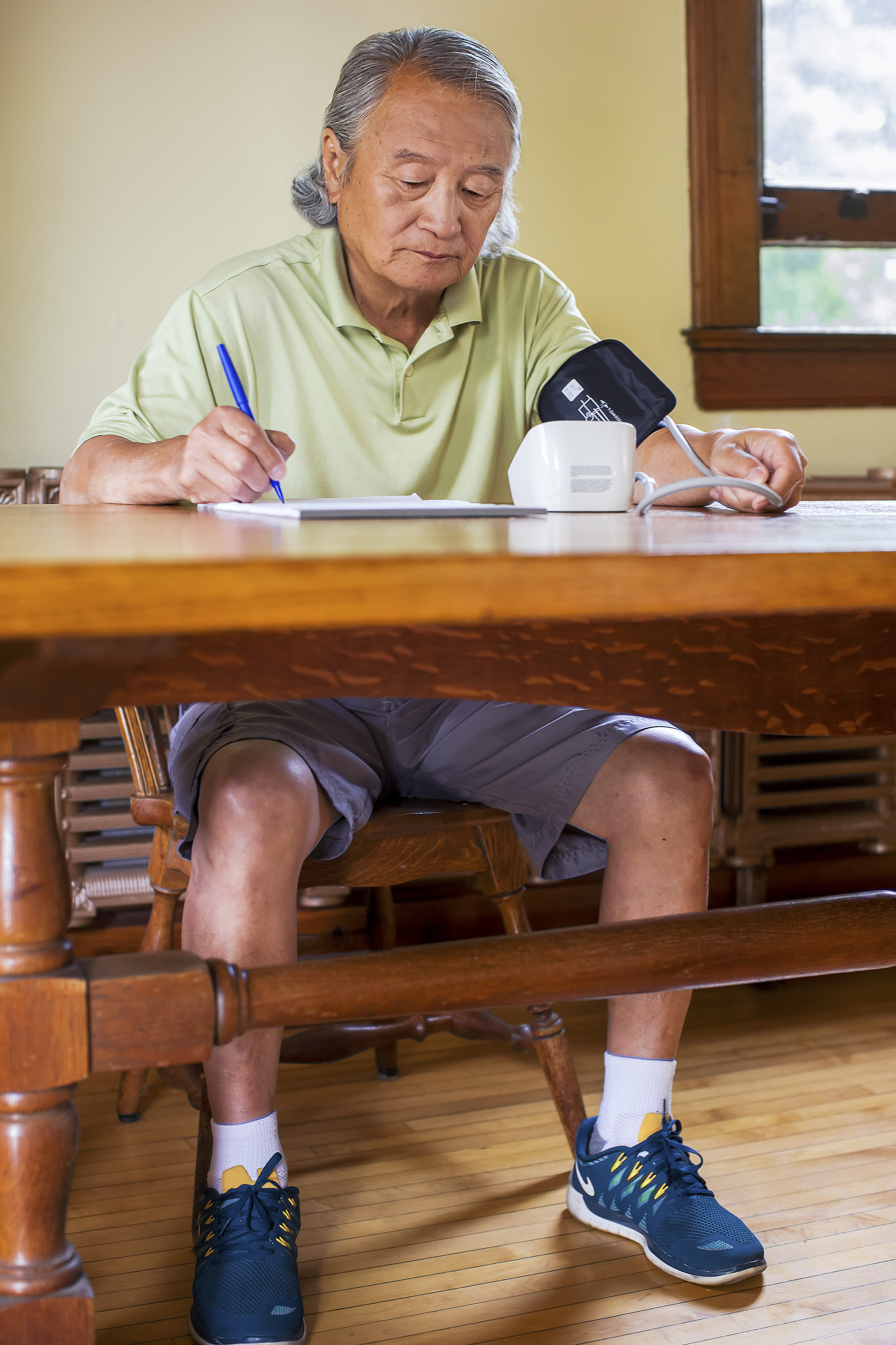 YMCA member taking blood pressure
