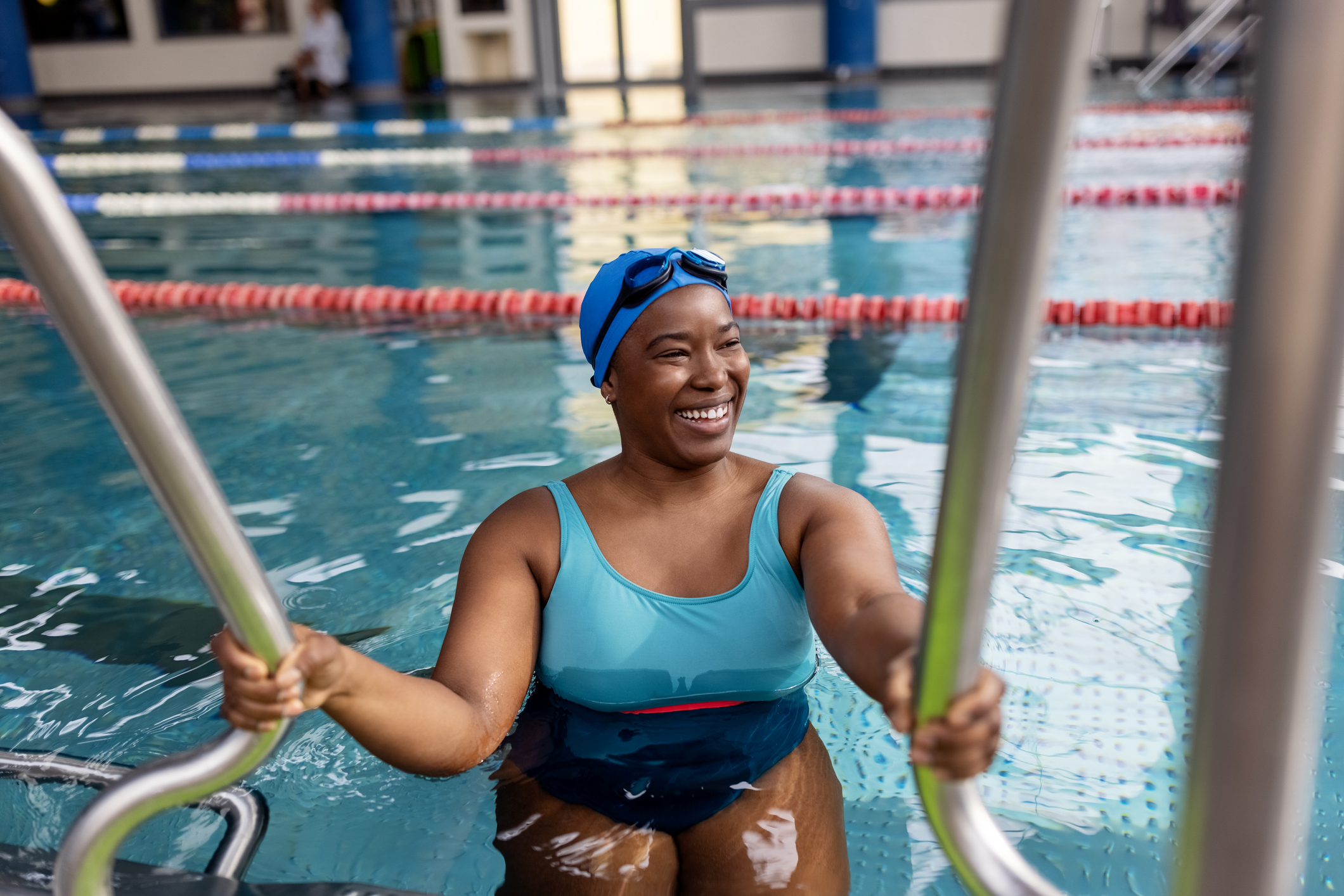Adult woman in swimming pool