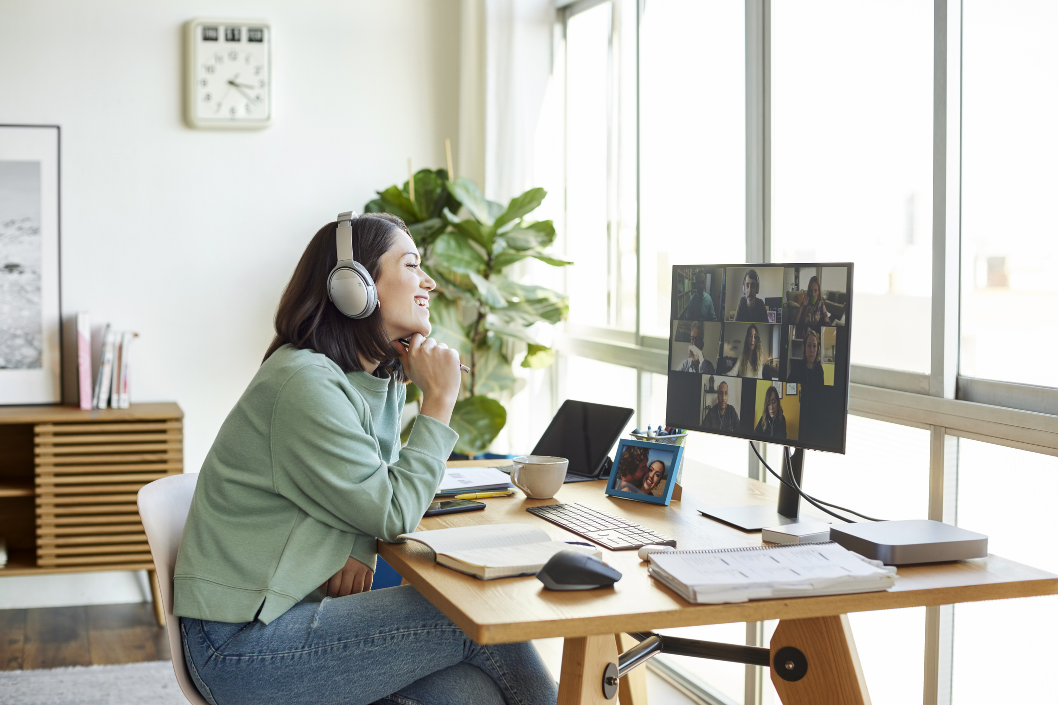 Image of someone working from home on a computer Image of someone working from home on a computer