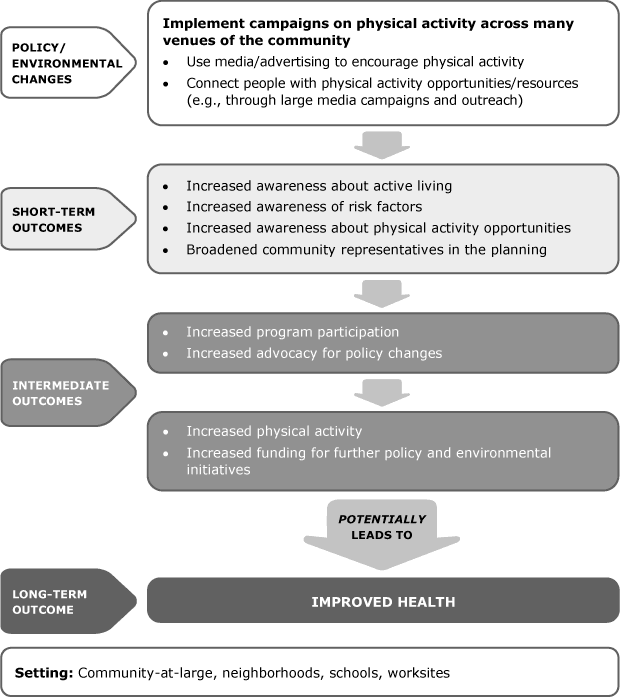 Implement Campaigns on Physical Activity Across Many Venues of the Community flow chart - YMCA