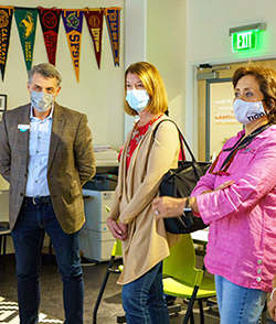 Alfredo Velasco, Suzanne McCormick & CiCi Rojas visit YMCA of Greater Long Beach Community Development branch.