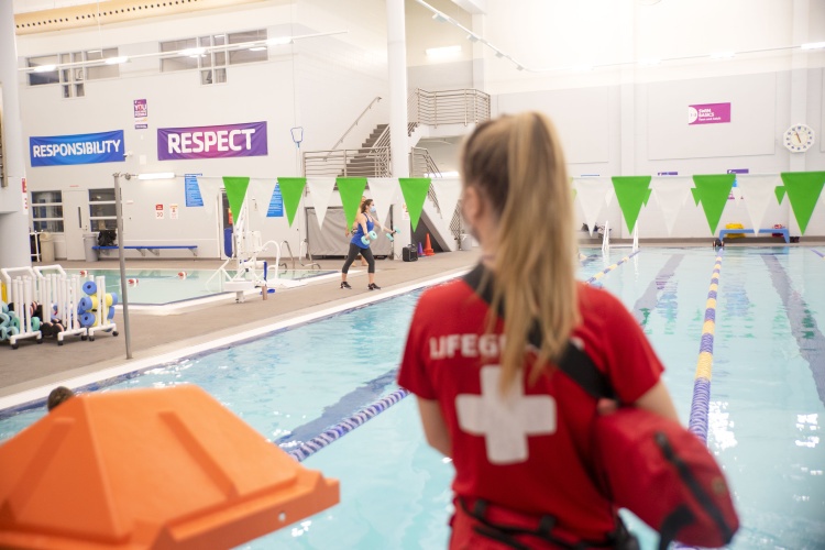 lifeguard at a ymca pool