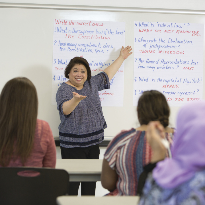 Instructor teaching a class
