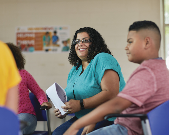 Instructor teaching a class