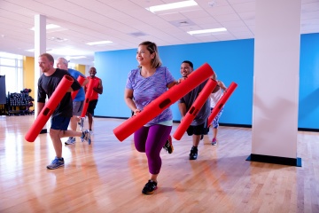 Studio group conditioning class at YMCA