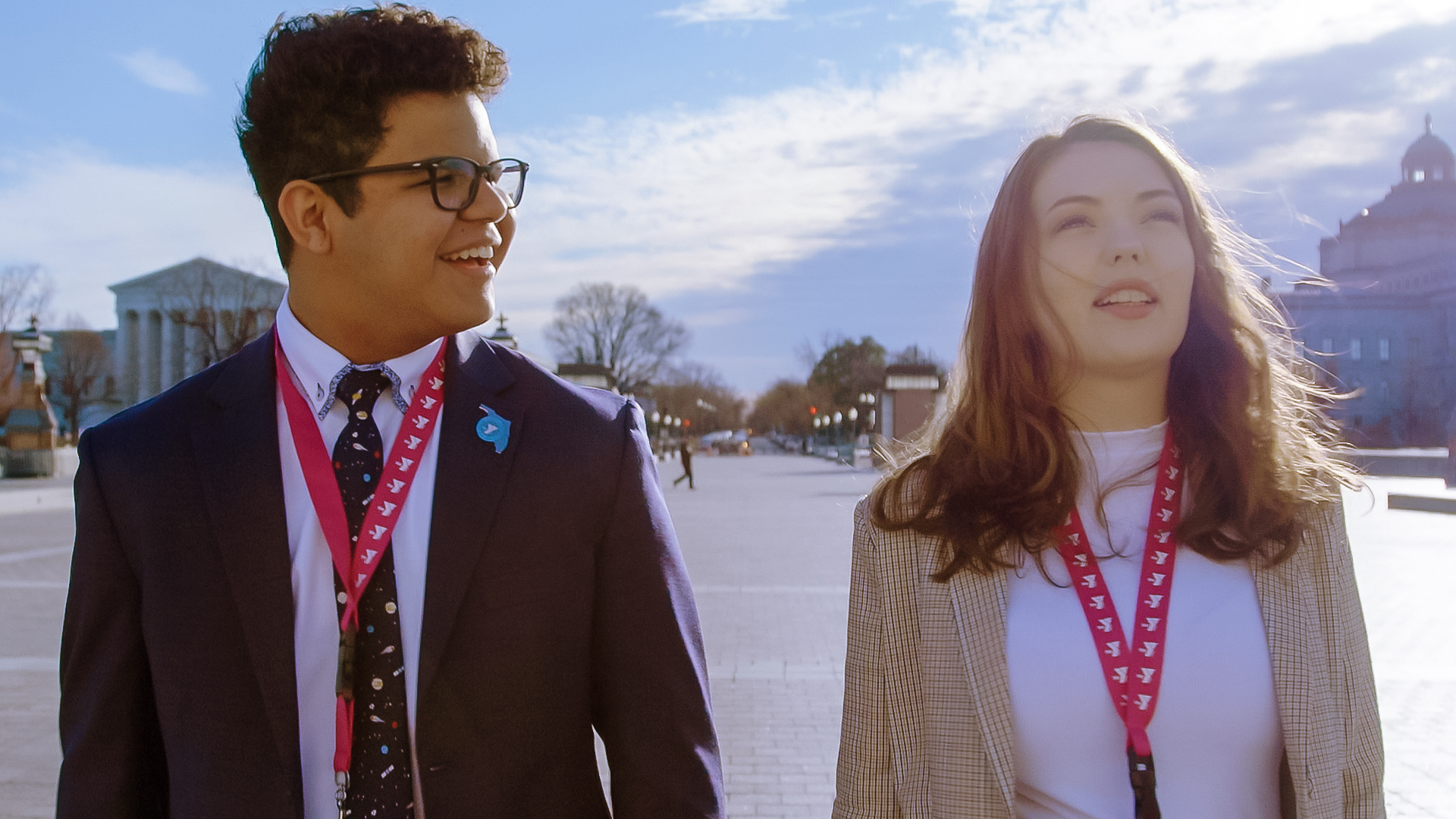 Two YMCA youth walking together