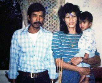 Truong-Hill as a child with her parents