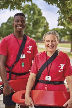 program enrich communities core value caring honesty respect responsibility 2: YMCA lifeguard training participants