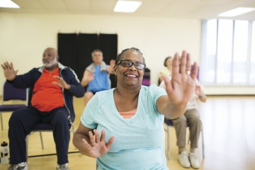 Adults working out together through YMCA Diabetes Prevention Program